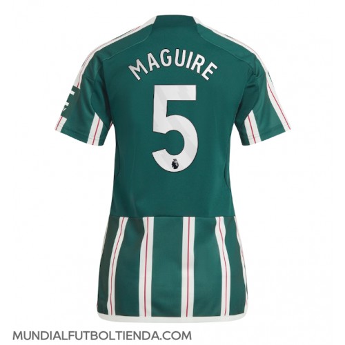 Camiseta Manchester United Harry Maguire #5 Segunda Equipación Replica 2023-24 para mujer mangas cortas